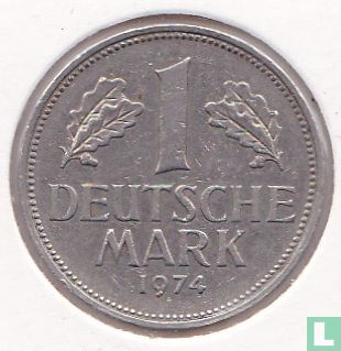Germany 1 mark 1974 (J) - Image 1