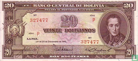 Bolivia 20 Bolivianos - Afbeelding 1