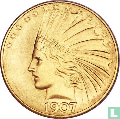 Verenigde Staten 10 dollars 1907 (Indian head - met punten) - Afbeelding 1