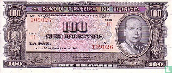 Bolivia 100 Bolivianos  - Afbeelding 1