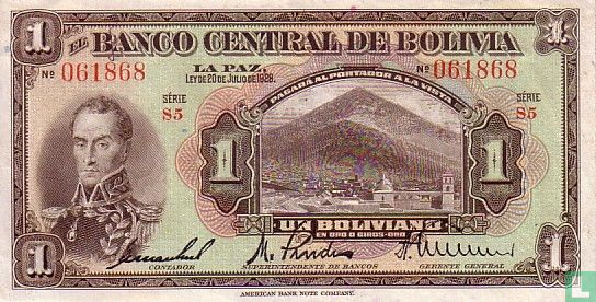 Bolivia 1 Boliviano - Image 1