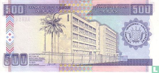 Burundi 500 Francs 2007 - Afbeelding 2