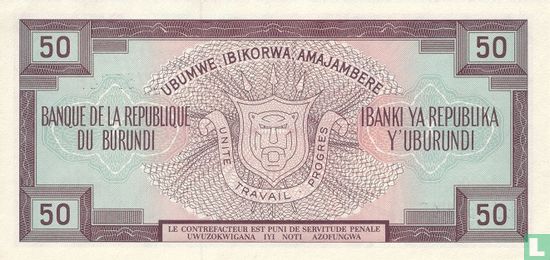 Burundi 50 Francs 1989 - Afbeelding 2