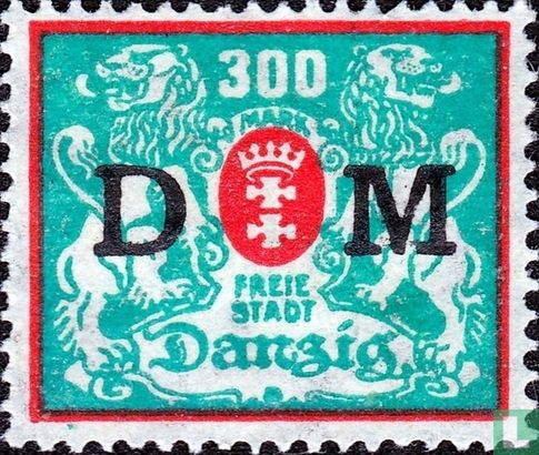 City coat of arms with overprint DM