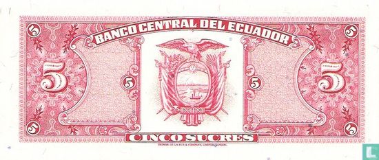 Ecuador 5 Sucres IB - Afbeelding 2