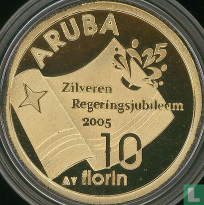 Aruba 10 florin 2005 (BE) "25 years Reign of Queen Beatrix" - Image 1