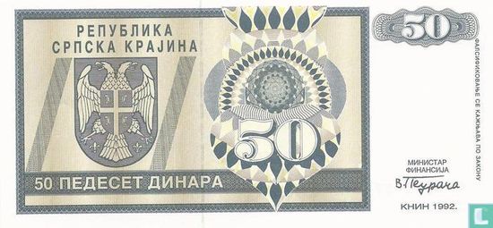 Srpska Krajina 50 Dinara 1992 - Afbeelding 1