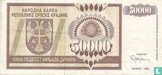 Srpska Krajina 50,000 Dinara 1993 - Image 1