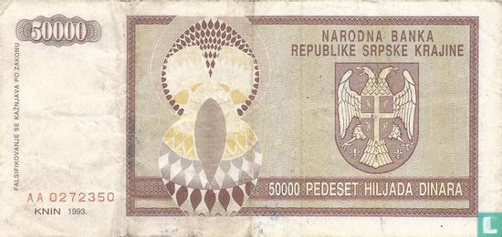 Srpska Krajina 50,000 Dinara 1993 - Image 2