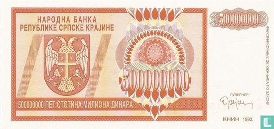 Srpska Krajina 500 Miljoen Dinara 1993 - Afbeelding 1