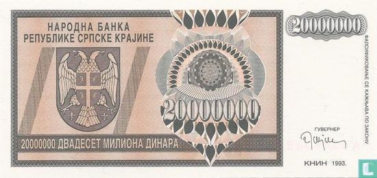 Srpska Krajina 20 Millions Dinara 1993 - Image 1