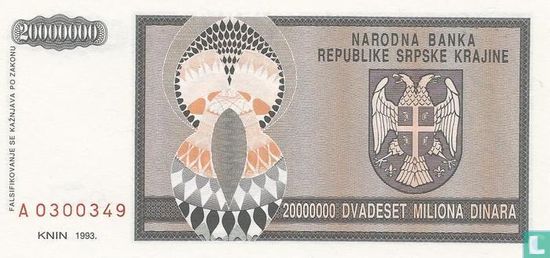 Srpska Krajina 20 Million Dinara 1993 - Image 2