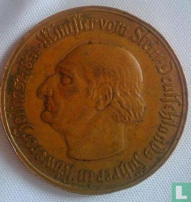 Westfalen 50 miljoen mark 1923 (brons - brede rand) "Freiherr vom Stein" - Afbeelding 2
