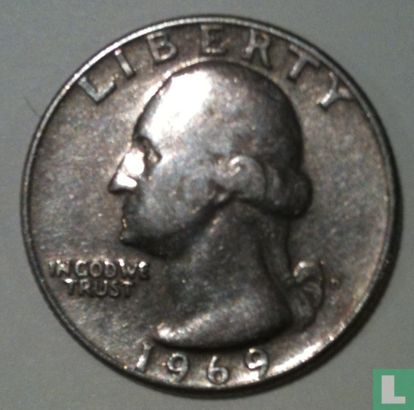 Verenigde Staten ¼ dollar 1969 (D) - Afbeelding 1
