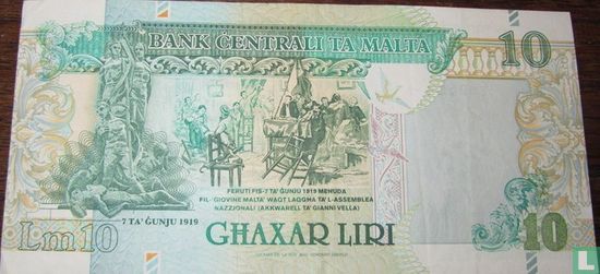 Banknote 10 Malta Liri 1967 - Bild 2