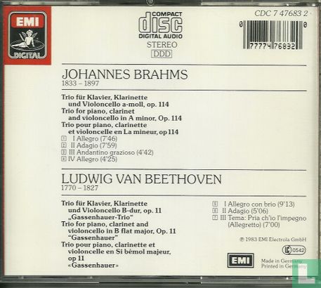 Brahms, Johannes: Klarinetten-Trio  -  Beethoven, Ludwig van: Gassenhauer-Trio - Image 2