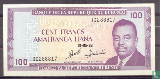 Burundi 100 Francs 1988 - Image 1