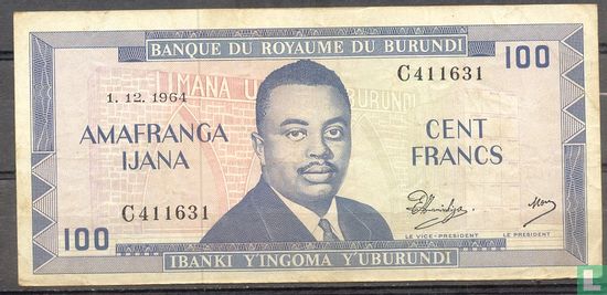 Burundi 100 Francs 1964 - Image 1