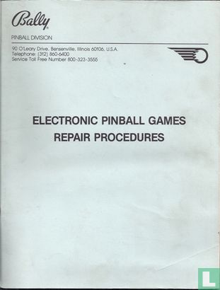 Bally electronic pinball Repair Procedures - Image 1