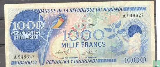 Burundi 1.000 Francs 1975 - Afbeelding 1