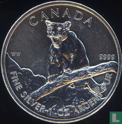 Canada 5 dollars 2012 (colourless) "Cougar" - Image 2