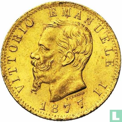 Italy 20 lire 1877 - Image 1