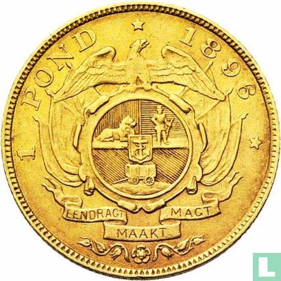 Zuid-Afrika 1 pond 1896 - Afbeelding 1