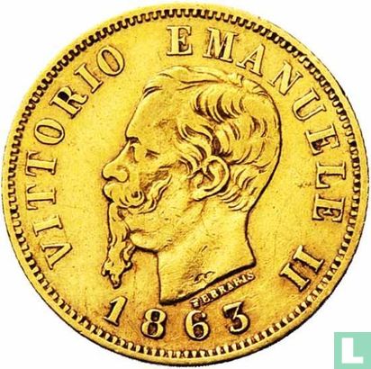 Italië 10 lire 1863 (diameter 18,5 mm) - Afbeelding 1