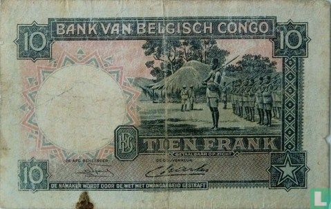 Congo belge 10 Francs  - Image 2