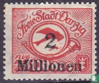 Airmail stamp with overprint - Image 1