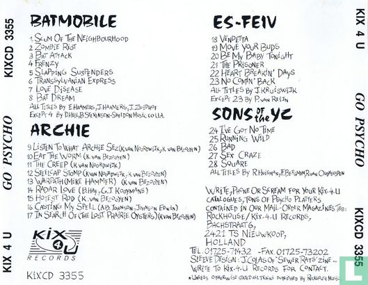 Proefdruk CD "Go psycho with Batmobile and other Dutch acts" - Afbeelding 3