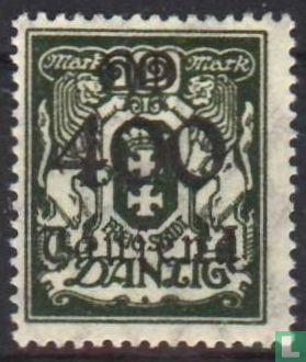 City coat of arms with overprint