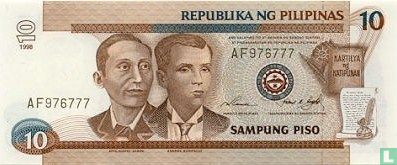 Philippines 10 Piso (Ramos & Singson black serial #) - Image 1