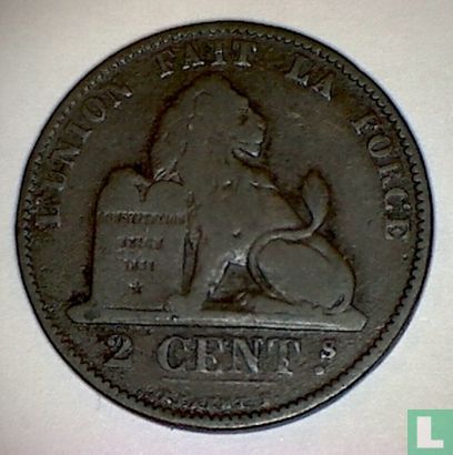 België 2 centimes 1871 - Afbeelding 2
