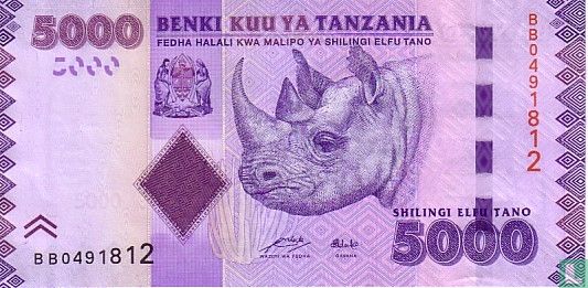 Tanzania 5 000 Shillingi - Image 1