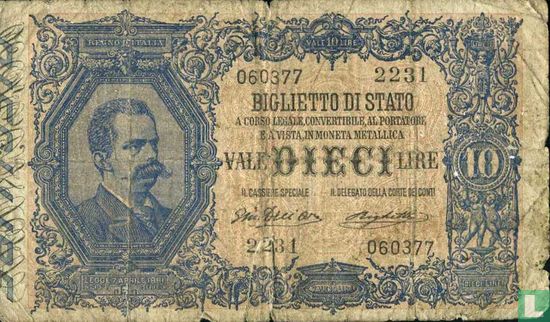 Italien 10 Lira 1888-1925 - Bild 1