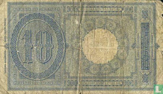 Italie 10 lires 1888-1925 - Image 2