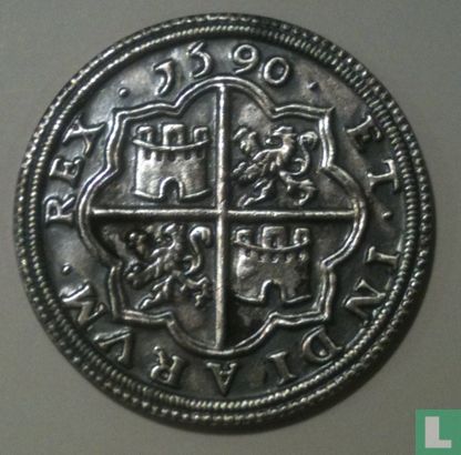 Spanje  8 reales  1590 - Afbeelding 1