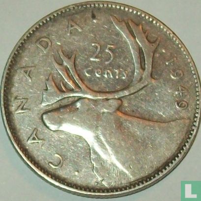 Canada 25 cents 1949 - Afbeelding 1