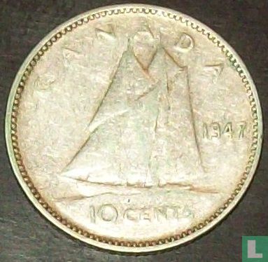 Canada 10 cents 1947 (zonder esdoornblad na jaartal) - Afbeelding 1