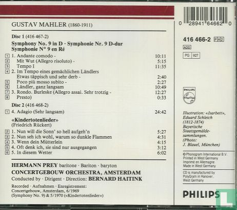 Mahler, Gustav Symphony No 9    Kindertotenlieder - Afbeelding 2