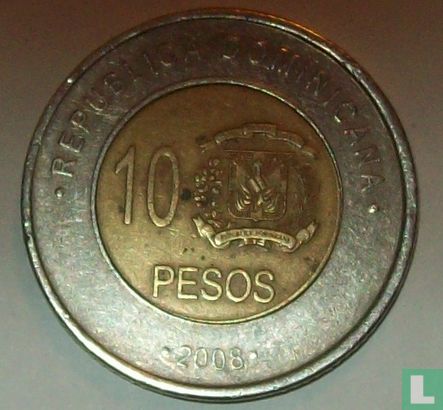 Dominicaanse Republiek 10 pesos 2008 - Afbeelding 1
