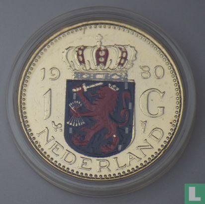 Nederland 1 gulden 1980 (verguld) - Afbeelding 1