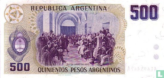Argentina 500 Pesos Argentinos 1984 - Image 2