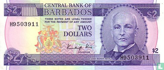 Barbados 2 Dollars ND (1986) - Afbeelding 1