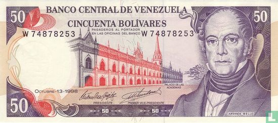 Venezuela 50 Bolivares (Signature 2) - Image 1