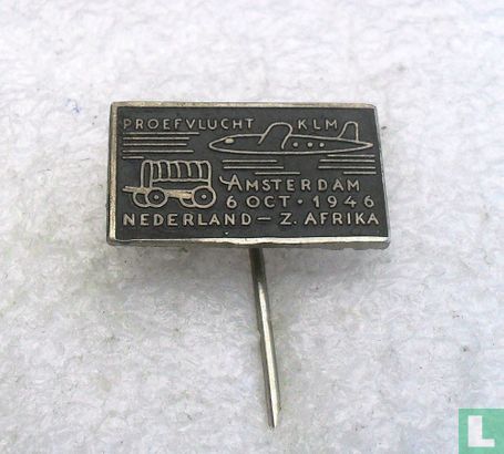 Proefvlucht KLM Amsterdam 6 oct. 1946 Nederland - Z. Afrika [zwart] - Afbeelding 1