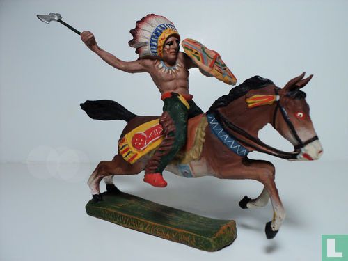 Indiaan te paard  - Afbeelding 1
