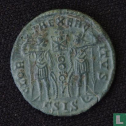 Roman Emperor kleinfollis of Emperor Constantius II Siscia AE4 330-341 - Image 1