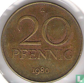 GDR 20 pfennig 1980 - Image 1